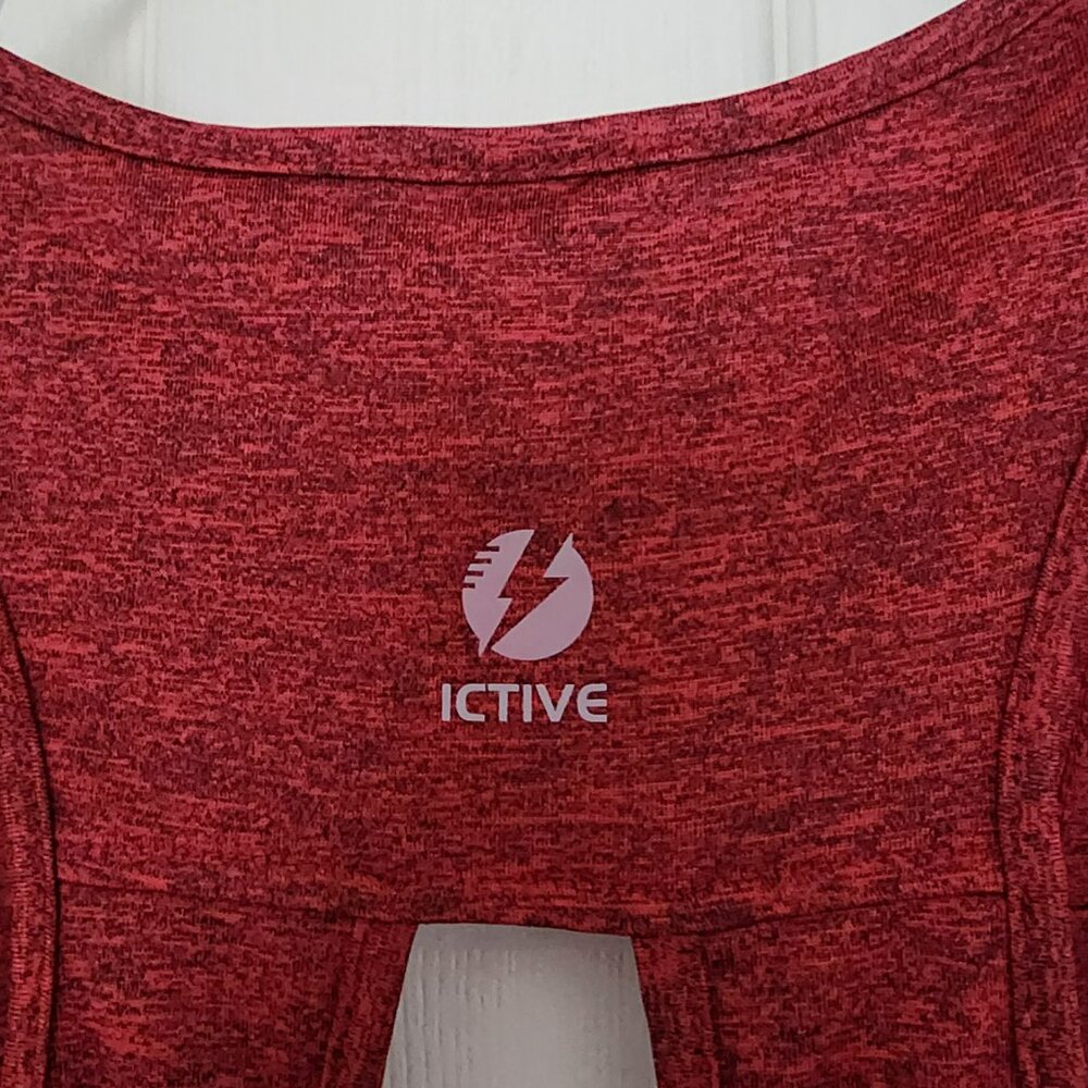 ICTIVE Burgandy Loose Fit Yoga Top Workout Tank Backless Sleeve | XL - Picture 4 of 6